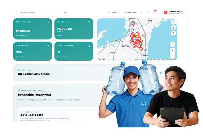 Smart Refill operations and customer apps for water stations